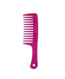 Coconut Oil Infused Wide Tooth Comb - Hot Pink Handgrip Handle, Ideal for Long Curly Hair - Majestik - Buy Online on GoSupps.com