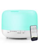 Aromatherapy Essential Oil Diffuser 500ml - Remote Control, Ultrasonic Cool Mist, Timer & Light - for Home, Bedroom, Office - White - Buy Online on GoSupps.com