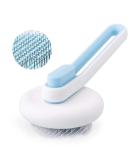 Marchul Self-Cleaning Slicker Brush for Cats and Small Dogs - Grooming, Shedding, and Massage Tool for Short or Long Hair - Removes Loose Undercoat and Tangled Fur - Small Pet Hair Brush - Blue - Buy Online on GoSupps.com