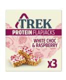 Trek White Chocolate & Raspberry Protein Flapjacks - 3x40g | Healthy Snack - Boost Energy & Taste - Buy Online on GoSupps.com