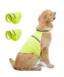 Reflective Safety Vest for Dogs - Adjustable Warning Vest with Velcro Fastener - Fluorescent Yellow for Enhanced Visibility in the Dark - Buy Online on GoSupps.com