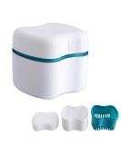 Denture Bath Case with Basket - Denture Cleaning Box and Soaking Cup for False Teeth - Retainer Holder and Cleaner Container (B) - Buy Online on GoSupps.com