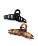Kitsch Large Hair Clips for Women - Jumbo Loop Hair Claw Clips for Thick Hair | Big Hair Clip & Claw Clip for Teen Girls | Stylish Banana Clip | Hair Styling Accessories for Women (2pc Tortoise&Black)