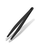 Wamza Slanted Eyebrow Tweezers for Women & Men - Stainless Steel Precision Hair Pluckers for Chin & Fine Hair - Black - 1 Pack - Buy Online on GoSupps.com