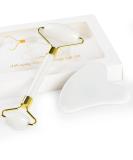 Geeric Gua Sha & Jade Facial Roller Tool - Natural Green & White Jade Massage for Fine Lines & Eye Swelling Relief - Buy Online on GoSupps.com