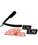 G.B.S Men s Professional Straight Edge Barber Shaving Razor - 20 Blades - Black | International Shipping Available - Buy Online on GoSupps.com