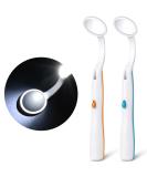 Acwoo Dental Mirrors with LED Light - 2-Piece Anti-Fog Oral Inspection Set | Blue & Orange - Buy Online on GoSupps.com