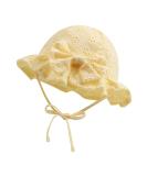 XIAOHAWANG Baby Girl Sun Hat | Embroidered Flowers Bucket Hat for Infant Girls 3-6 Months - Yellow - Buy Online on GoSupps.com