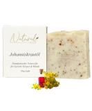 Natural St. John's Wort Soap - 100% Handmade & Certified - All Skin Types - Natural Shower Gel - Johanniskraut Oil - 100g Pack - Buy Online on GoSupps.com