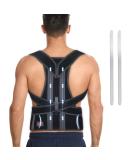 Back Brace Posture Corrector for Men & Women - Pain Relief & Posture Support with Metal Splints - Adjustable Straps Waist Trainer for Spine Alignment - Lumbar & Hunchback Straightener - Buy Online on GoSupps.com