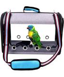 IDAS Bird Travel Cage Light weight Transparent Bird Travel Carrier PVC Transparent Parrots Travel Cage Breathable Pet Birds Bag Backpack with Shoulder Strap and Wooden Stick Stand (Blue) - Buy Online on GoSupps.com