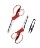 Pinking Shears Set (Pack of 2) - Serrated & Scalloped Zig-zag Scissors by Phildim for Fabric, Leather, and Paper - Red PD-002-D - Buy Online on GoSupps.com