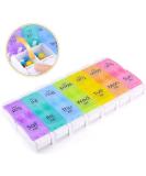 Weekly Pill Organizer 7 Day - Large AM PM Storage for Easy Daily Medication | Rainbow Design Pill Case - Buy Online on GoSupps.com