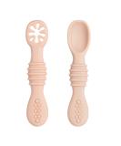 Vicloon Baby Fork and Spoon Set - 2Pcs Silicone Baby Weaning Spoon Set for Self Feeding - Easy Grip Toddler Cutlery Kit - Soft Infant Toddler Spoon in Orange - Buy Online on GoSupps.com