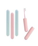 Eco-Friendly Travel Toothbrush Set - 4 Pieces with Protective Covers (Pink & Green) for Home & Travel - Buy Online on GoSupps.com