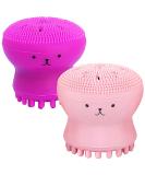 Buy Silicone Face Cleaning Brush - Octopus Design Pink & Rose Red | Best Facial Skin Cleaner Tool - Buy Online on GoSupps.com