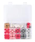 Rayher 14860258 Silicone Beads Assorted - Pink Light Grey White | 61 Pieces Set with Threading Cord | Sweat & Saliva Resistant | Perfect for Jewelry Making - Buy Online on GoSupps.com