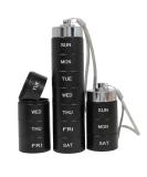 Waterproof Metal Pill Box - 7-Day Aluminum Pill Organizer for First Aid & Medicine (Black) | International Shipping Available - Buy Online on GoSupps.com