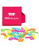 HAARallerliebst Hair Clips Stars 20 Colorful Hair Accessories for Girls | 4.1 cm with Pink Storage Box - Buy Online on GoSupps.com