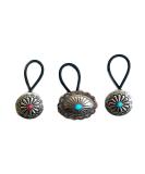 Concho Metal Ponytail Holder Set - Squash Blossom Hair Ties Bundle | BW34 - Buy Online on GoSupps.com