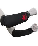 Meister MMA Elastic Forearm Guard with Gel Padding | Black/Red | Small/Medium - Ultimate Protection for Fighters - Buy Online on GoSupps.com