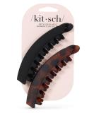 Kitsch Recycled Plastic Large Claw Clip - 2pc Set Big Claw Hair Clips for Women - Black & Tortoise | Ideal for Thick Hair & Girls - Buy Online on GoSupps.com