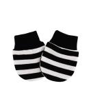 KERDEJAR Baby Anti-Scratching Cotton Gloves - Newborn Protection Mittens | Black & White Stripes (1 Pair) - Buy Online on GoSupps.com