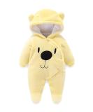 Voopptaw Warm Baby Winter Jumpsuit Fleece Romper Suits Cute Thick Bear Snowsuit for 0-12months 0-3 Months #1 yellow - Buy Online on GoSupps.com
