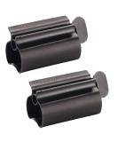 Toothpaste Squeezer Set - 2 Metal Tub Press Holders Stainless Steel Matte Black - Buy Online on GoSupps.com