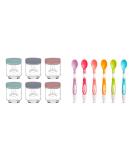 Kilner Kids Set of 6 190 ML Glass Jars Grey Purple + Munchkin Soft Tip Baby Spoons Set | Ergonomic Handles | Baby Weaning Spoons - Buy Online on GoSupps.com