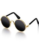 Retro Dog Sunglasses | Classic Round Pet Glasses for Cats and Dogs | Costume Accessories in Black - Buy Online on GoSupps.com