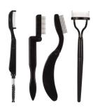 Folding Eyelash Comb and Eyebrow Brush Set - Metal Teeth Grooming Brushes for Defined Lashes and Brows - Buy Online on GoSupps.com