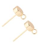 BENECREAT 20PCS Gold Plated Stud Earrings - Dot Disc Earrings with Loop and Container for Jewelry Making & Gifts - Buy Online on GoSupps.com