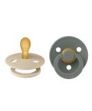 BIBS Colour Symmetrical BPA-Free Dummy (Size 1 0-6 Months) - Natural Rubber/ Latex Made in Denmark - 2-Pack Vanilla/Pine - Buy Online on GoSupps.com