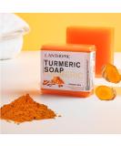 Turmeric Soap & Ginger Bar Soap - 2PCS Essential Oil Soap for Face & Body | Reduces Acne & Dark Spots Natural Cleansing - Buy Online on GoSupps.com
