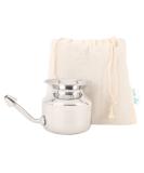 SteloKleen Stainless Steel Neti Pot Kit with Pure Salt - Unbreakable Pot & Leak Plug Nose Tip for Improved Nasal Health | HealthAndYoga - Buy Online on GoSupps.com