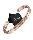 Cigmag Lymphatic Drainage Copper Bracelet for Women - Adjustable Magnetic Brazaletes Cuff Bangle in Braided Tricolour - Ultra Strength Magnet - Gift Box Included - Buy Online on GoSupps.com