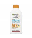 Garnier Ambre Solaire Kids Sensitive Sun Protection Lotion SPF 50+ 200ml Very High Protection Sunscreen Against UVA & UVB Moisturising Water Resistant Sun Cream For Face & Body 3 star UVA Protection - Buy Online on GoSupps.com