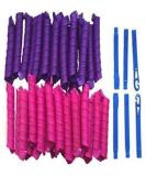 40 pieces - hair rollers curlers overnight for women and ladies from home without heat (purple/pink) including travel bag! - Buy Online on GoSupps.com