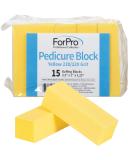 ForPro Yellow Pedicure Block 220/220 Grit Three-Sided Nail Buffer - 15 Count - Buy Online on GoSupps.com