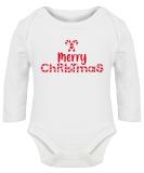 Hippowarehouse Merry Christmas Candy Cane Baby Vest Bodysuit (Long Sleeve) - Unisex - Buy Online on GoSupps.com