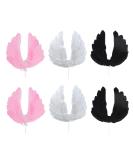 6 Pcs Imitation Feather Cake Toppers Angel Wing Cake Topper Wedding Cake Toppers Tea Party Cake Decorations Birthday Cake Toppers for Baby Shower - Buy Online on GoSupps.com