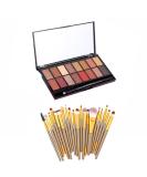 RUIGPRO Pro 16 Shades Eyeshadow Palette + 20-pc Makeup Brushes Set - High Pigmented Naked Nudes Shimmer Matte Metallic Smokey Eye Shadow Kit - Buy Online on GoSupps.com