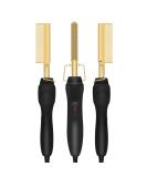 Gold Plated Heated Styling Comb - Electric Hot Straightening & Curling Iron for Natural Black Hair & Wigs - Buy Online on GoSupps.com
