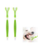 Kgduyc Pet Toothbrush - 2PC Triple Head Dog Toothbrush for Small to Large Dogs & Cats | Long Handle Pet Dental Care - Buy Online on GoSupps.com