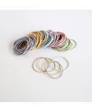 50-Piece Metal-Free Soft Elastic Hair Scrunchies Set for Thick and Curly Hair - Light Color | 2mm Thick Elastic Hair Ties for Women and Girls - Buy Online on GoSupps.com