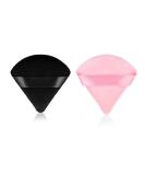 Sibba 2 Pieces Triangle Powder Puffs Set - Washable & Reusable Makeup Sponges for Face and Body - Soft Plush Powder Sponge for Loose Powder - Black & Pink - Buy Online on GoSupps.com