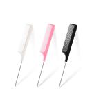 3 Pcs Hair Comb Parting Comb Pin Tail Combs Rat Tail Combs Salon Hairdressing Comb with Stainless Steel Handle Anti-static Tail Comb Sectioning Comb Fine Tooth Combs for Women Barber(3Colors) - Buy Online on GoSupps.com