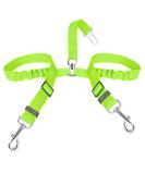 Slowton Dog Car Seat Belt - 2 in 1 Adjustable Elastic Reflective Safety Belt for Small & Medium Dogs - Durable & Comfortable Travel Solution in Lime - Buy Online on GoSupps.com