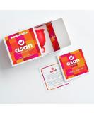 Asan Menstrual Cup - Combo Pack 2 Sizes | Light/Medium Flow Cup + Heavy Flow Cup | Easiest Cup to Insert & Remove I Special Ring Design | Premium Medical Grade Silicone I Designed in The USA Light/medium flow + Heavy flow - Pack of 2 - Buy Online on GoSupps.com